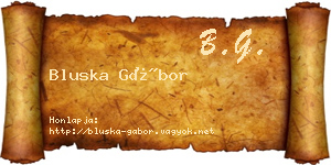 Bluska Gábor névjegykártya